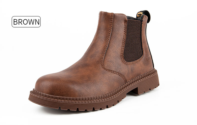 PU Leather Work Safety Boots Men's Chelsea Boots Men's Work Shoes Men's Winter Boots Men's Steel Toe Shoes