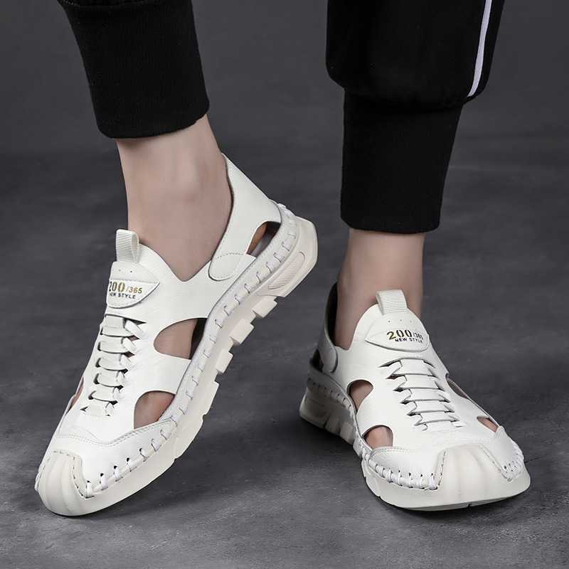 Leather sandals men's shoes summer breathable casual men's hiking shoes outdoor non-slip beach shoes