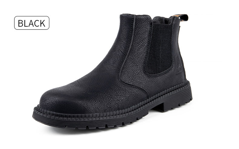 PU Leather Work Safety Boots Men's Chelsea Boots Men's Work Shoes Men's Winter Boots Men's Steel Toe Shoes